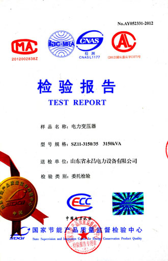 萍乡油浸式变压器检测合格报告